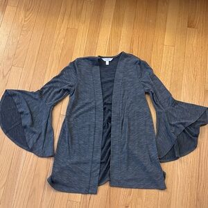 LC Lauren Conrad Charcoal Bell Sleeve Cardigan